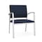 Lesro Newport Wide Guest Chair Metal Frame, Silver, RF Blueberry Upholstery NP1201 - alternate 1
